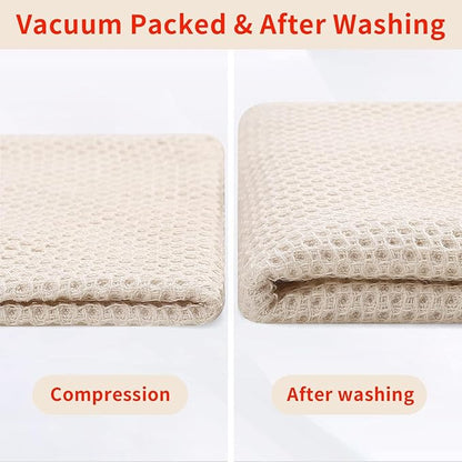 Homaxy 100% Cotton Waffle Weave Kitchen Dish Towels, Ultra Soft Absorbent Quick Drying Cleaning Towel, 13 x 28 Inches, 18-Pack, Mixed Color