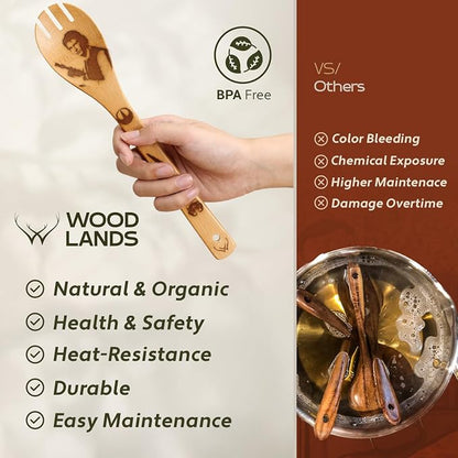 Star Warz gifts Wooden Spoons for Cooking for Space Wars Fans - Wooden Utensil Set with Spatulas & Spoons, Heat-Resistant, Eco-Friendly Kitchen Utensils for Non-Stick Cookware