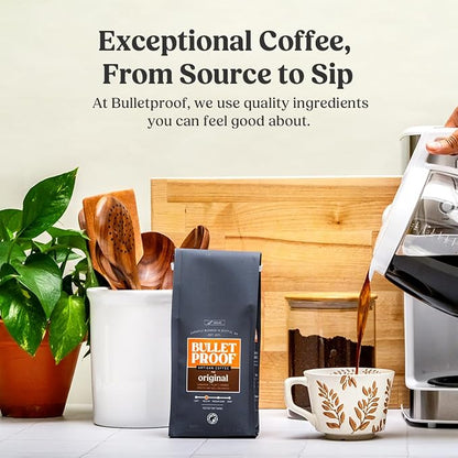 Bulletproof Original Medium Roast Ground Coffee, 100% Arabica Coffee, Tested for Toxins, Clean Coffee Sustainably Sourced, 12 Ounces (3 Pack)