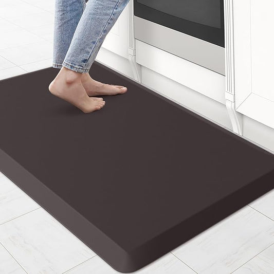 KitchenClouds Kitchen Mat Cushioned Anti Fatigue Rug 20"x32" Water Resistant, Non Slip, Standing and Comfort Desk/Floor Mats for House Sink Office (Chocolate)