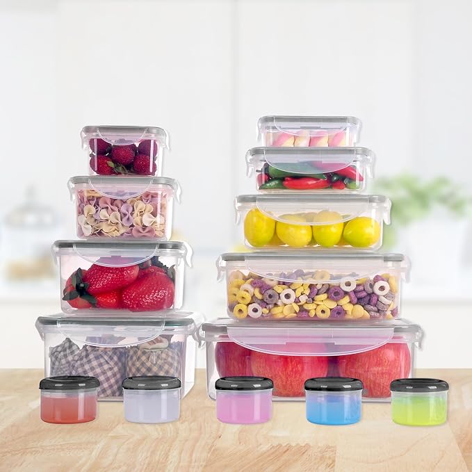 MTR 28PC Value Pack FOOD Storage Containers BPA Free Kitchen Storage Dishwasher Safe Microwave Safe Freezer Safe Airtight Silicone Containers Leakproof & Reusable (28)