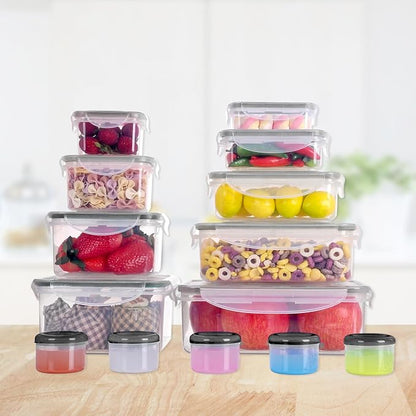 MTR 28PC Value Pack FOOD Storage Containers BPA Free Kitchen Storage Dishwasher Safe Microwave Safe Freezer Safe Airtight Silicone Containers Leakproof & Reusable (28)