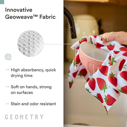 GEOMETRY Spring Kitchen Towels - Quick Dry Microfiber Cloth Spring & Summer Dish Towels for Kitchen Drying - Premium Quick Dry Towel - Pear Slices, 18" x 30" - 1-Pack