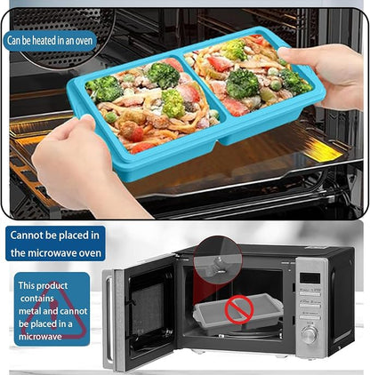 2 Pack Silicone Freezer Molds with Lids,1Cup&2Cup Silicone Freezer Tray with Lids for Meal Prep - Makes 6 Perfect Portions Cubes for Storing 500mL/250mL Ice Cube,Soup,Sauces,Leftovers and More