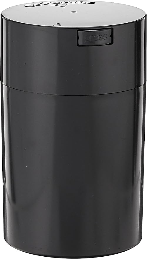 Coffeevac 1LB – Patented Airtight Container with Degassing Valve | Multi-use Vacuum Container Works as Smell Proof Containers for Ground Coffee and Coffee Bean Containers. Black