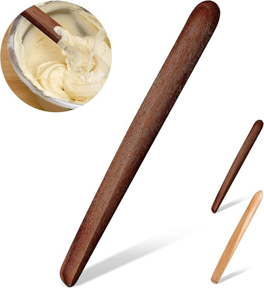 11 Inch Wooden Sourdough Bread Mixing Stir Stick Spurtle Wooden Sourdough Bread Making Tools Paddle Stirring Stick for Kitchen Cooking(Acacia)