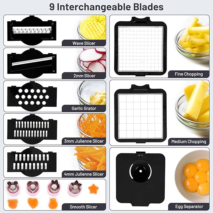 13-in-1 Vegetable Chopper (White & Black)