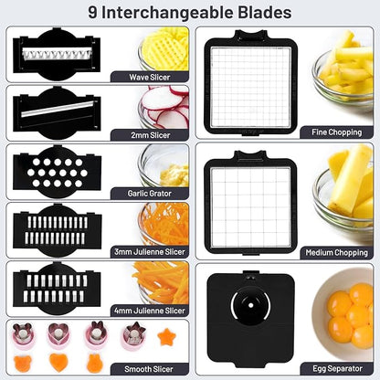 13-in-1 Vegetable Chopper (White & Black)