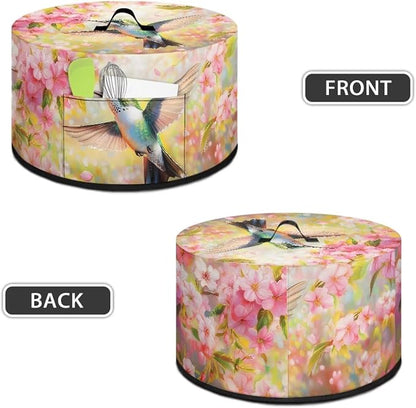 Hummingbird Pink Floral Slow Cooker Dust Cover Compatible with 6-8 qt Crock for Pot Oval Slow Cooker Cover Dustproof Kitchen Appliance Accessories