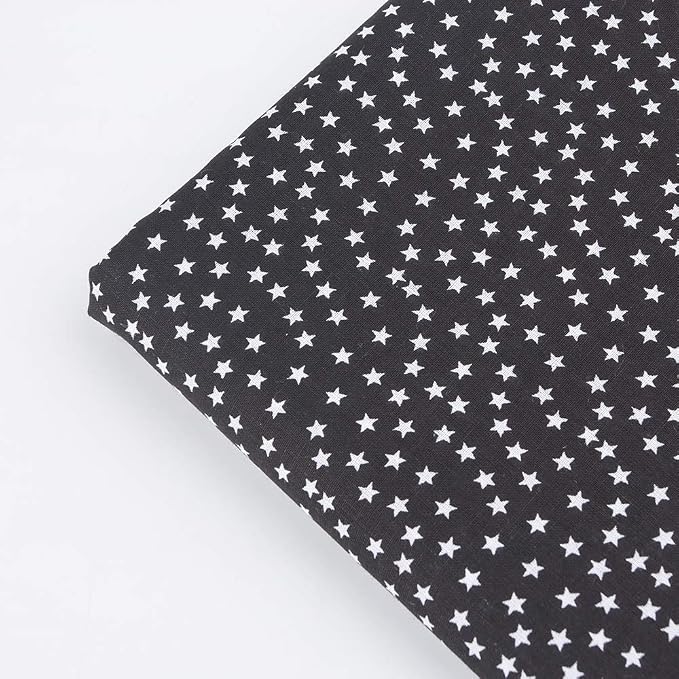 7 pcs 20" x 20" Cotton Fabric DIY Making Supplies Quilting Patchwork Fabric Fat Quarter Bundles DIY for Quilting Cotton Patchwork Cushions (Black, 20" x 20")