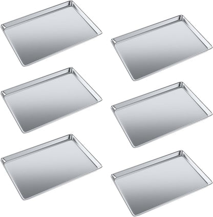 Pack of 6 | 18 in. x 26 in. Full Size Aluminum Bun. / Sheet Pan | Ideal for baking, roasting, cooling, prepping, or storing - a must-have in restaurants, bakeries, and busy kitchens.