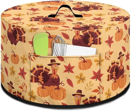 Pumpkins Turkeys Slow Cooker Dust Cover Compatible with 6-8 qt Crock for Pot Small Kitchen Appliance Decor Dust Cover Thanksgiving Decor