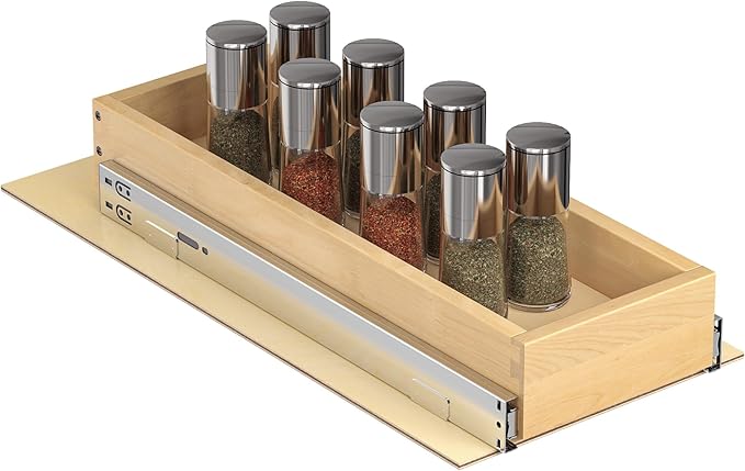 Pull Out Cabinet Organizer, 8" W x 21" D Soft Close Pull Out Drawers for Cabinets with Heavy Duty Slides, Wood Slide Out Drawers for Kitchen Cabinets