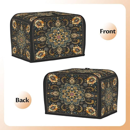 Toaster Cover 4 Slice Wide Slot Carpet RetroBread Toaster Oven Dustproof Cover Small Appliance Kitchen Covers Dust and Fingerprint Protection for Women Gift 4 Slice