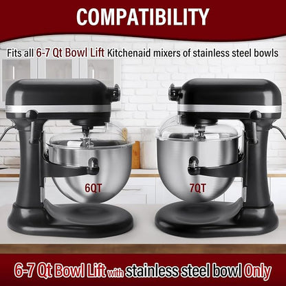 Pouring Shield for KitchenAid Stand Mixers Bowl Lift 6-7 QT Stainless Steel (Only),Safety Pouring Shield,Splatter Guard for Kitchen aid Mixer Bowl,Kitchen aid Accessories and Attachments