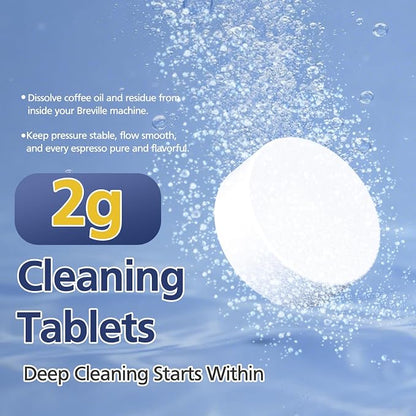 Cleaning Tablets and Water Filters for Breville Espresso Machines, Cleaning Kit for Breville - 60 Count 2g Espresso Machine Tablets and 8 Water Filters - 16 Months Supply