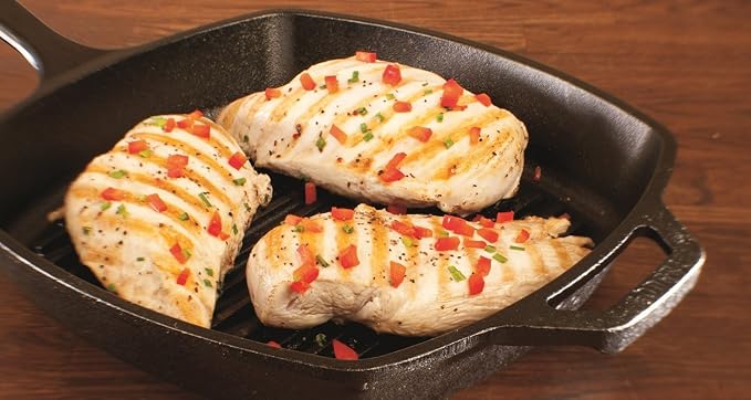 Lodge Manufacturing Company Lodge Cast Iron 10.5-inch Square Grill Pan, Black