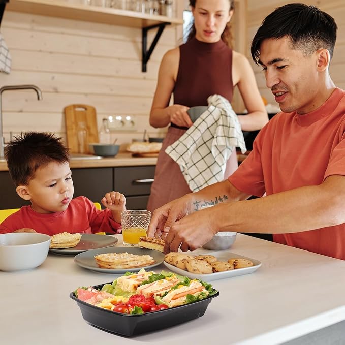 Glotoch Meal Prep Containers 1-Compartment with Lids 300 Pack 32oz, Disposable Plastic Food Storage Containers, Takeout & Restaurant, BPA-Free, Stackable, Microwave/Freezer/Dishwasher Safe