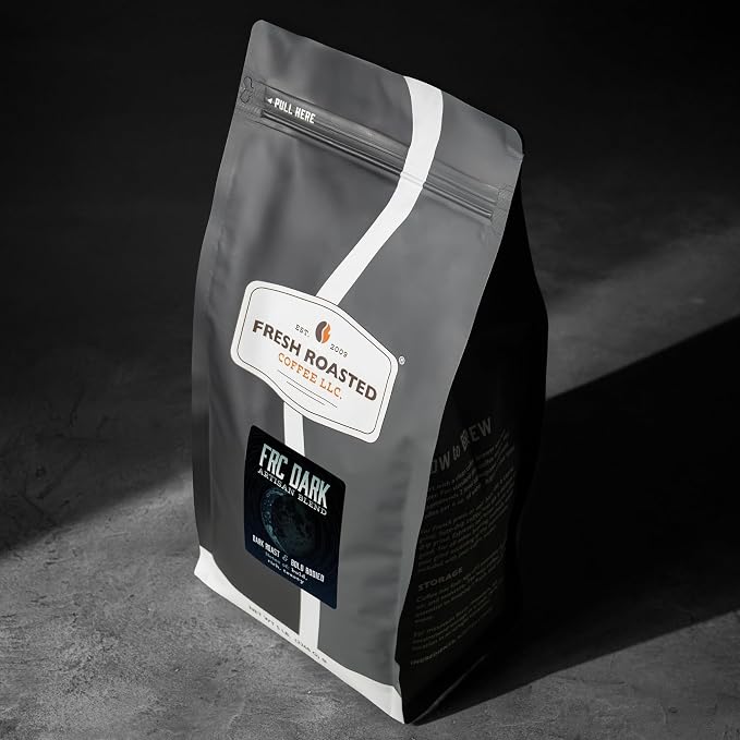 Fresh Roasted Coffee, FRC Dark Roast Blend Whole Bean Coffee, Dark Roast, Kosher, 5 lb (80 oz)