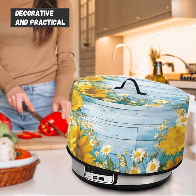 Daisy Sunflower Slow Cooker Cover Protection Crock for Pot Dust Cover Fits for Most 6-8 Quart Slow Cooker Dustproof Small Appliance Accessories