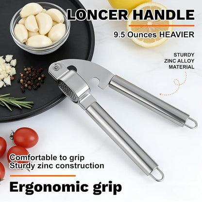 Stainless Steel Garlic Press,Thickened Garlic Crusher,Ergonomically Designed Handle for Effortless Garlic Paste Preparation, Comfortable Grip, Easy to Clean,Rustproofing