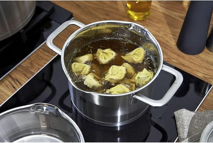 ZWILLING TrueFlow 5-Piece Saucepan Set, with Pouring Function, Suitable for Induction, Uncoated, Stainless Steel, Silver