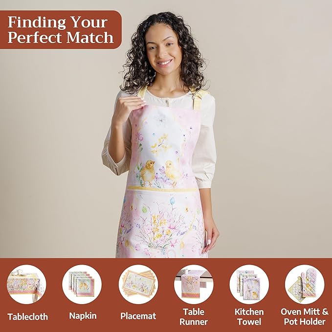 Maison d' Hermine 100% Cotton Apron for women with Pocket Kitchen Chef Apron for Men Cooking Spring Summer