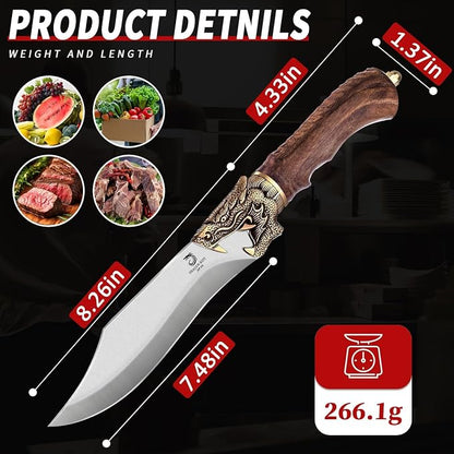 DRAGON RIOT Razor Sharp Chef Knife for Cooking, Hand Forged Meat Cutting Kitchen Knife with Sheath & Ergonomic Handle, Cooking Knife for Kitchen Home Gift Box