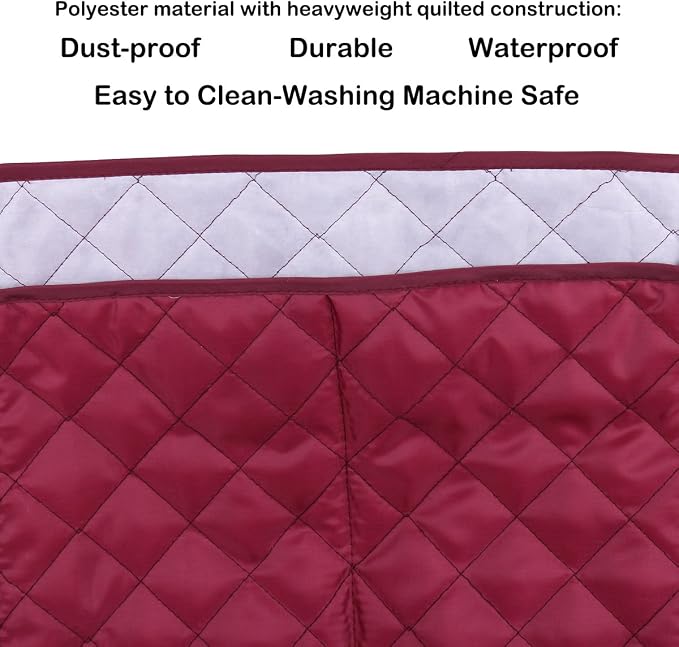 Evermarket Stand Mixer Dust Proof Cover with Pocket and Organizer Bag for Kitchenaid,Sunbeam,Cuisinart,Hamilton Mixer (Red)
