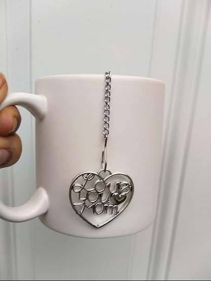 Love You Mom Heart Tea Infuser Ball for Loose Herbal Tea Brewing