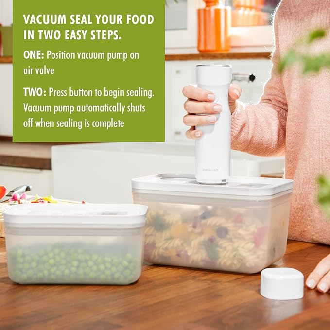For food to stay fresh up to 5X longer, pump required (not included).