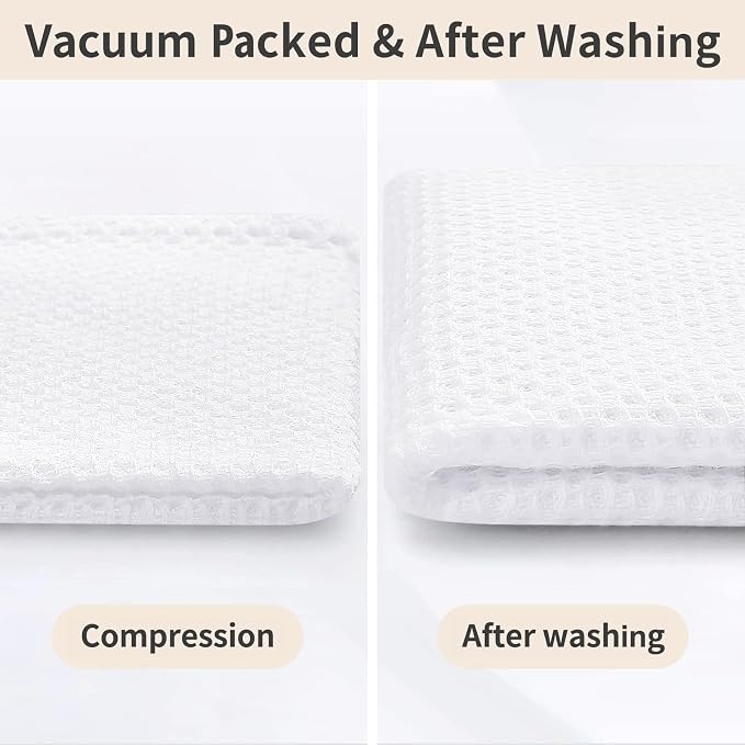 Homaxy 100% Cotton Kitchen Towels and Dishcloths Set, 12 x 12 Inches and 13 x 28 Inches, Set of 8 Bulk Kitchen Towels Set, Ultra Soft Absorbent Dish Cloths for Washing Dishes, White