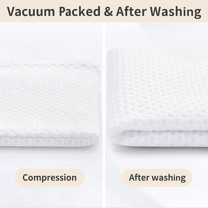 Homaxy 100% Cotton Kitchen Towels and Dishcloths Set, 12 x 12 Inches and 13 x 28 Inches, Set of 8 Bulk Kitchen Towels Set, Ultra Soft Absorbent Dish Cloths for Washing Dishes, White