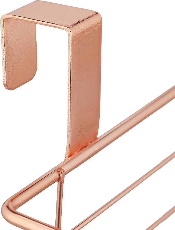 Relaxdays Hanging Basket with Kitchen Roll Holder, Storage, Kitchen & Bathroom, Wire Basket H x D: 18 x 31 x 17 cm, Copper