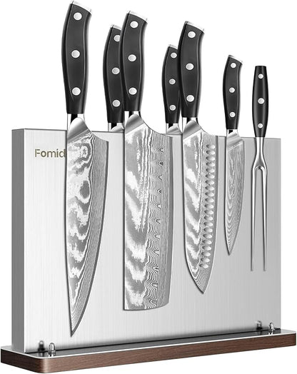 Magnetic Knife Holder Stand,Stainless Steel Magnetic Knife Block Without Knives,Power Magnetic Knife Rack Strip,Double Sided Magnet Knife Storage Organizer