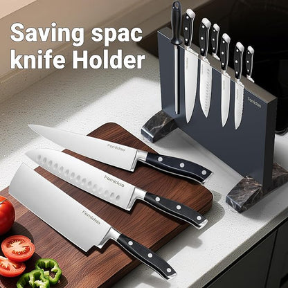 4 Pieces Knife Block Set With Magnetic Knife Block Holder, Ultra-Sharp Japanese Kitchen Knife Set, High-carbon Steel Chef Knife Sets With Full Tang Handle Design