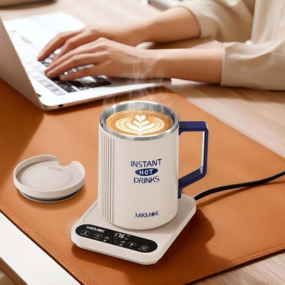 MIKMOK Small Electric Kettle, Desktop Water Heater Mug 400ML, Fast Heating | 300W Heating Coffee Cup, 104-212℉ Temperature Control , LED Display, SUS304 Small Hot Water Dispenser for Office Study Dorm