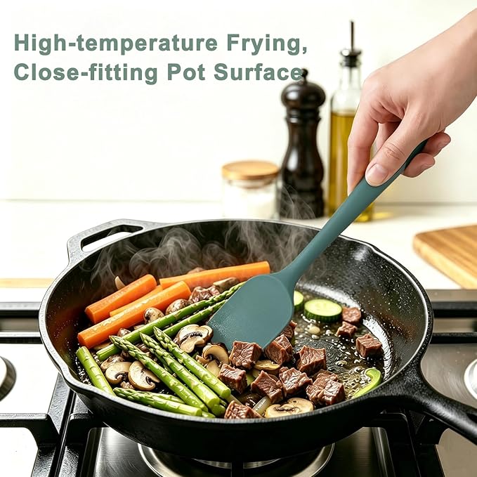Silicone Spatula Set of 5, Food Grade Rubber Spatulas for Baking, Scraping, High Temperature Resistant, Safe BPA-Free, Nonstick Kitchen Tools for Cooking and Mixing