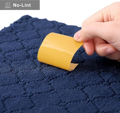 Homaxy 16 Pack Kitchen Cloths Dish Towels (13" x 19", Navy Blue), Super Soft and Absorbent Coral Velvet Dishcloths, Fast Drying No Lint Microfiber Cleaning Cloth
