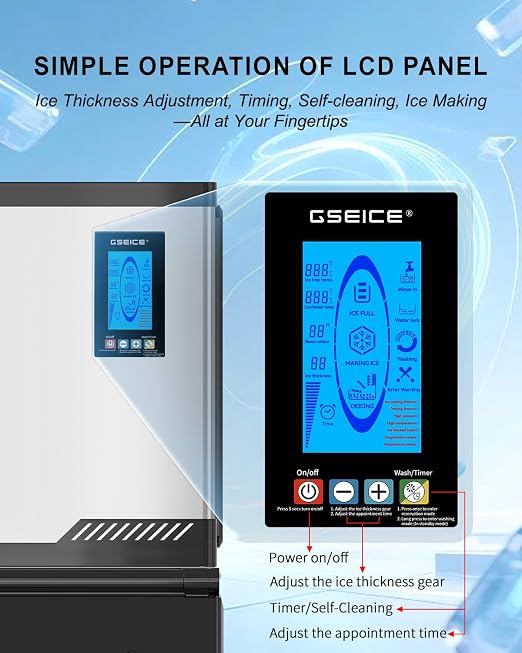 Commercial Ice Maker Machine Head Only, 550lbs/24H ETL Commercial Ice Maker with Self-Cleaning, DOE&CEC Energy-efficient,48 Hours Timer, Stainless Steel Ice Maker for Restaurant Bar Cafe Hotel