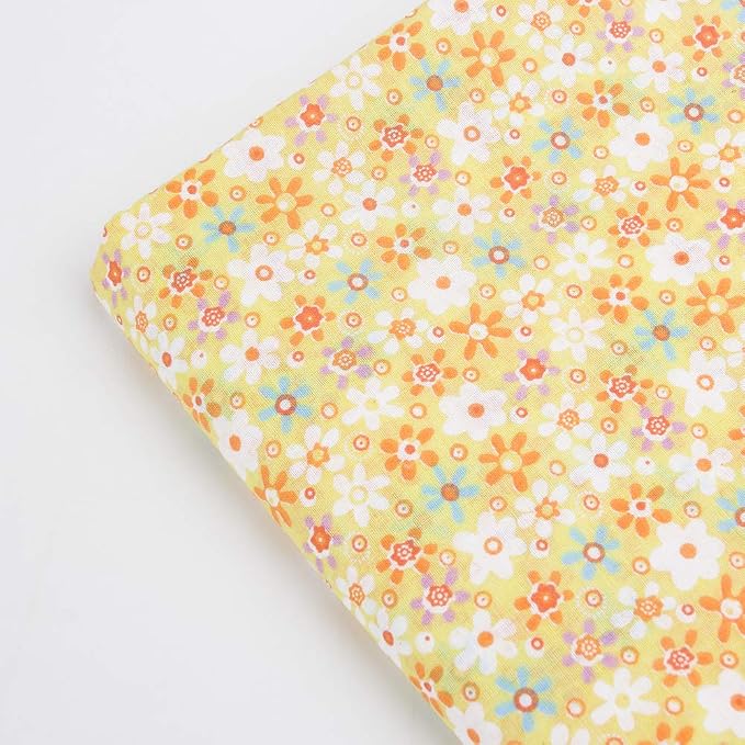 7 pcs 20" x 20" Cotton Fabric DIY Making Supplies Quilting Patchwork Fabric Fat Quarter Bundles DIY for Quilting Cotton Patchwork Cushions (Orange, 20" x 20")