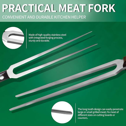 FULLHI 17pcs Butcher Chef Knife Set with Sheath High Carbon Steel Cleaver Kitchen Knife Whole Tang Vegetable Cleaver for Home BBQ Camping with Knife Bag