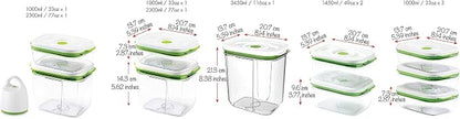 FOSA Vacuum Seal Containers (2-Pack, 49oz) – Airtight Food Storage Containers for Freshness | BPA-Free, Dishwasher Safe | Ideal for Meal Prep, Leftovers, Dry Goods (Pump Sold Separately)