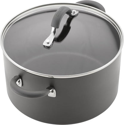 Circulon Radiance Hard-Anodized Nonstick Cookware Set, Kitchen Pots and Pans Set, 10-Piece, Gray