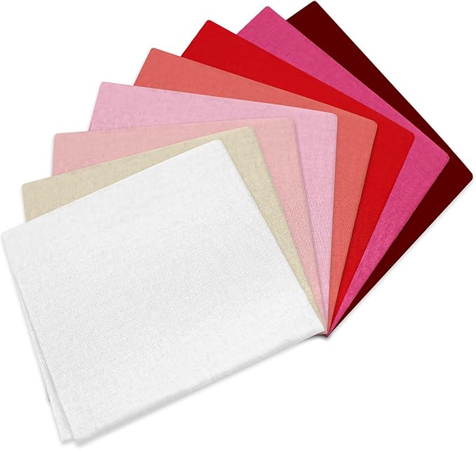 18 * 21inch Cotton Fabric, Premium Fabric Pure Quilting Fat Quarter Bundles Patchwork for Sewing DIY Craft (Red Series, 8PCS)
