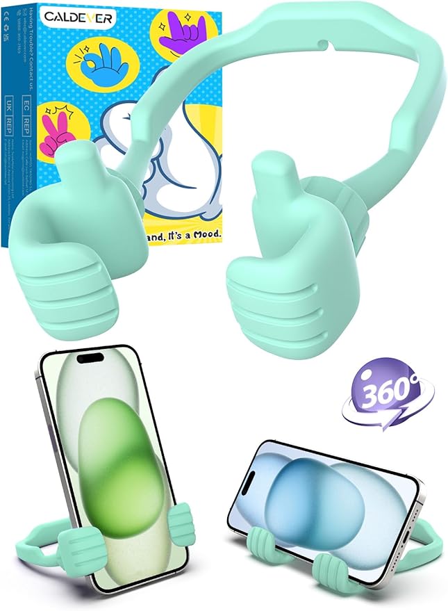 Gifts for Fathers Day Boys Girls Teens Kids: Thumbs Up Lazy Phone Stand Holder for Desk Funny Gadgets Teenage Tween Man Woman Dad Mother Mom Husband Wife Adults Stocking Stuffers Who Have Everything