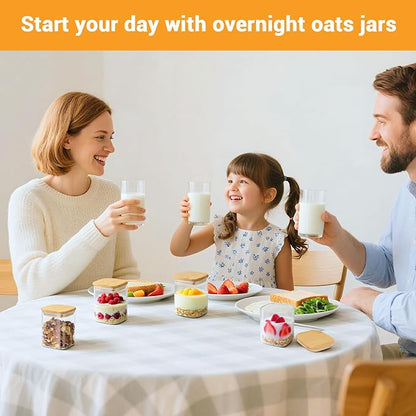 Glass Jar with Lid, 15 Fl.oz Square Glass Jars with Bamboo Lids Set of 2, Airtight Food Storage Containers for Sugar, Tea, Coffee, Candy, Cookies, Spice - Included Labels, Marker and Spoon
