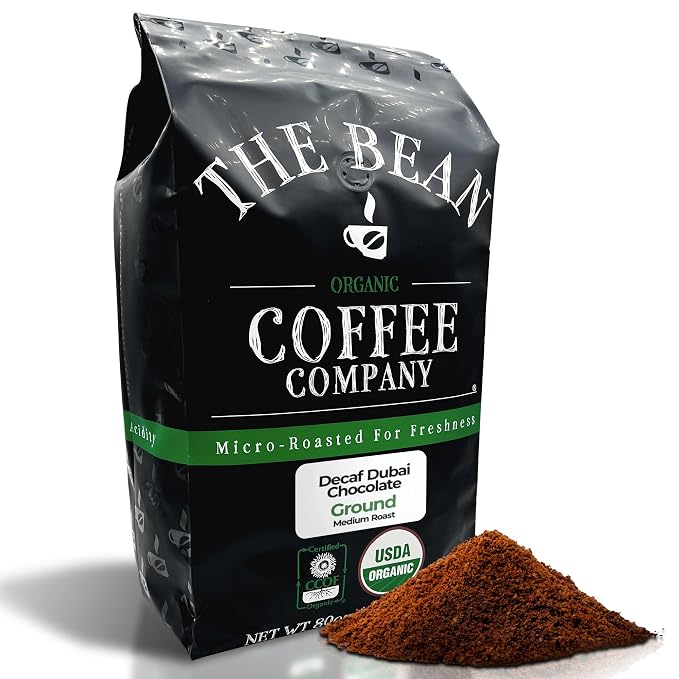 The Bean Organic Coffee Company Water Processed DECAF Vanilla Nut, Medium Roast, Ground Coffee, 5-Pound Bag, Café Molido Tostado Orgánico descafeinado