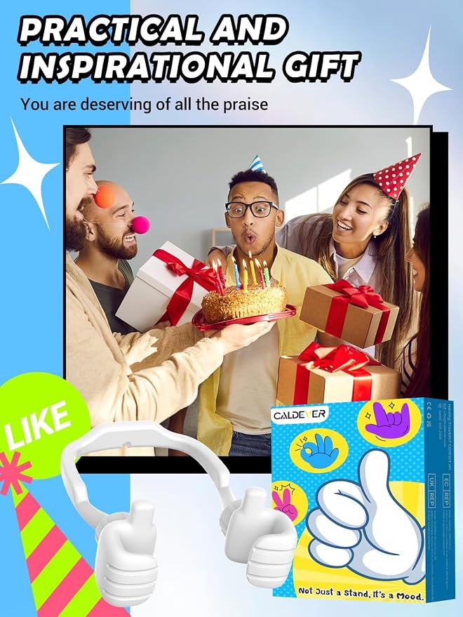 Graduation Gifts for Boys Girls Teens Kids: Thumbs Up Lazy Phone Stand Holder for Desk Funny Gadgets for Teenage Men Women Mom Wife Dad Father Son Daughter Adults Gift Stocking Stuffers Birthday Stuff