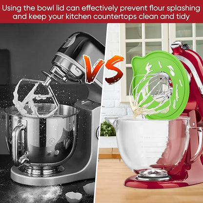 Glass Bowl Compatible With KITCHENAID 4.5/5 QT Tilt-Head Stand Mixer,with Lid Measurement Markings,Allows Placing it in the Microwave and Refrigeratr